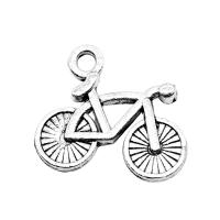 Zinklegering Hangers, Zinc Alloy, Fiets, silver plated, mode sieraden, zilver, nikkel, lood en cadmium vrij, 15x13mm, Verkocht door PC