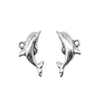 Zink Alloy Animal Hängen, Dolphin, silver pläterad, mode smycken, silver, nickel, bly och kadmium gratis, 15x22mm, Säljs av PC