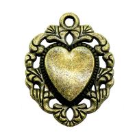 Colgantes de Aleación de Zinc en Forma de Corazón, chapado, Joyería, más colores para la opción, libre de níquel, plomo & cadmio, 34x26mm, Vendido por UD