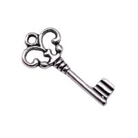 Zinklegering Key Hangers, Zinc Alloy, Sleutel, plated, mode sieraden, meer kleuren voor de keuze, nikkel, lood en cadmium vrij, 21x10mm, Verkocht door PC