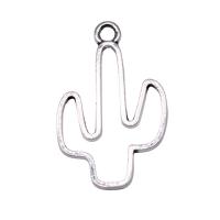 Zinklegering Hangers, Zinc Alloy, Opuntia Stricta, silver plated, mode sieraden, zilver, nikkel, lood en cadmium vrij, 25x17mm, Verkocht door PC