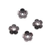 Cink ötvözet Bead Cap, Virág, ezüst színű bevonattal, DIY, ezüst, nikkel, ólom és kadmium mentes, 8x8x3mm, Által értékesített PC