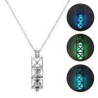 luminated Ketting, Zinc Alloy, Kolom, platinum plated, voor vrouw & hol, meer kleuren voor de keuze, nikkel, lood en cadmium vrij, 13x55mm, Lengte Ca 23.6 inch, Verkocht door PC