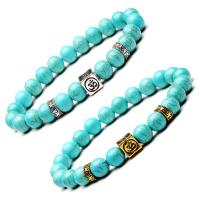 Fashion Turquoise Armbanden, turkoois, plated, mode sieraden & uniseks, meer kleuren voor de keuze, 8mm, Lengte Ca 7.3 inch, Verkocht door PC