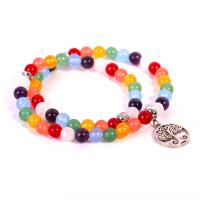 Gemstone Bracciali, pietra preziosa, with acciaio inox, Cerchio piatto, unisex & stili diversi per la scelta, 6mm, Lunghezza Appross. 13.4 pollice, Venduto da PC