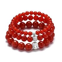 Bracelets en Agate rouge, Rond, unisexe & styles différents pour le choix, Longueur Environ 7 pouce, Vendu par PC