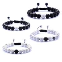 Gemstone Bracciali, agata nero, with magnesite & lava, Cerchio, unisex & stili diversi per la scelta, Lunghezza Appross. 7 pollice, Venduto da PC