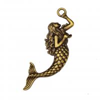 Zinc Alloy Pendler, Mermaid, forgyldt, du kan DIY, flere farver til valg, nikkel, bly & cadmium fri, 25x76mm, Solgt af PC