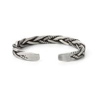 laiton bracelet manchette, Placage de couleur argentée, pour homme, protéger l'environnement, sans nickel, plomb et cadmium, 65mm, Vendu par PC