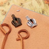 Zinc Alloy Crown Pendler, forgyldt, du kan DIY & hule, flere farver til valg, nikkel, bly & cadmium fri, 20x12mm, Solgt af PC