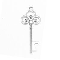 Zinklegering Key Hangers, Zinc Alloy, Sleutel, plated, DIY & hol, meer kleuren voor de keuze, nikkel, lood en cadmium vrij, 28x66mm, Verkocht door PC