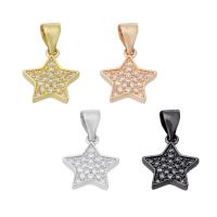 Cubic Zirconia Micro Pave Brass Pendant Star plated micro pave cubic zirconia Approx 3mm Sold By PC