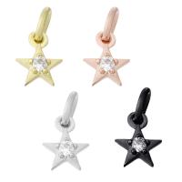 Cubic Zirconia Micro Pave Brass Pendant Star plated micro pave cubic zirconia Approx 3mm Sold By PC