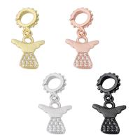 Cubic Zirconia Micro Pave bronze Pingente, cobre, banhado, micro pavimento em zircônia cúbica, Mais cores pare escolha, 21mm, Buraco:Aprox 4mm, vendido por PC