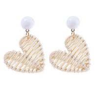 Cane Drop Earring, Heart, mode smykker & for kvinde, 40x50mm, Solgt af par