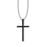 Stainless Steel smycken halsband, 304 rostfritt stål, Cross, epoxi klistermärke, mode smycken & för människan, 45x25mm, Längd Ca 23.62 inch, Säljs av PC