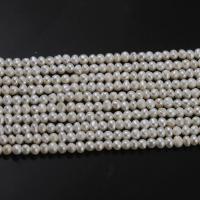 Okrugli Kulturan Slatkovodni Pearl perle, možete DIY & različitih stilova za izbor, bijel, 4-5mm, Prodano Per 14.96 inčni Strand