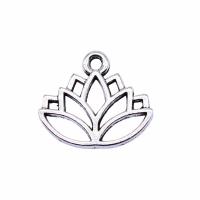 Sinc Alloy Pendants, Lotus, plátáilte, dathanna níos mó le haghaidh rogha, 16x14mm, Díolta De réir PC