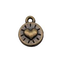 Zinc Alloy Heart Pendler, Runde, forgyldt, flere farver til valg, 10x8mm, Solgt af PC