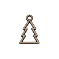 Zinc Alloy Jul Vedhæng, Tree, forgyldt, flere farver til valg, 17x12mm, Solgt af PC