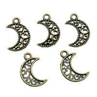 Zinc Alloy Moon Pendler, forgyldt, flere farver til valg, 17x11mm, Solgt af PC