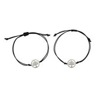 Terylene Cord Armbånd, med Stainless Steel, Unisex & anti-træthed, blandede farver, Længde 16-32 cm, Solgt af PC