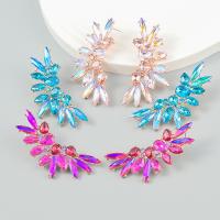 Zinc Alloy Stud Earring fashion jewelry & for woman & with rhinestone Sold By Pair