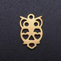 Stainless Steel Animal Pendants 201 Stainless Steel Owl Vacuum Ion Plating fashion jewelry & polished & DIY Sold By Bag