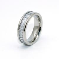 Titantium Cruach Finger Ring, Cruach Tíotáiniam, le Ciúbach Zirconia, Donut, unisex & méid éagsúla do rogha, dath bunaidh, 6mm, Díolta De réir PC