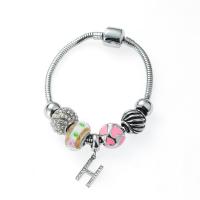 Bracelet d'acier titane, longueur différente pour le choix & unisexe & émail & avec strass, couleurs mélangées, 8-12mm, Vendu par PC