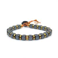 Hematite Bracelet, Inchoigeartaithe & unisex, dathanna níos mó le haghaidh rogha, 8mm, Fad Thart 7.87 Inse, Díolta De réir PC