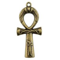 Cinko lydinio Cross Pakabukai, Cinko lydinys, Kirsti, padengtą, Bižuterijos, daugiau spalvų pasirinkimas, nikelio, švino ir kadmio nemokamai, 43x19mm, Pardavė PC