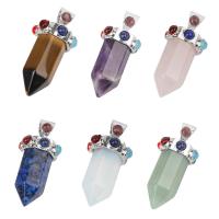 Gemstone Pendants Jewelry with Zinc Alloy silver color plated Sold By PC