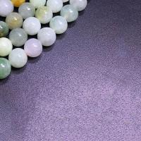 Jade Birma Kraal, Ronde, gepolijst, DIY & verschillende grootte voor keus, gemengde kleuren, Per verkocht Ca 14.96 inch Strand