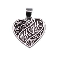 Zinc Alloy Heart Pendler, sølvfarvet forgyldt, mode smykker, sølv, nikkel, bly & cadmium fri, 18x18mm, Solgt af PC