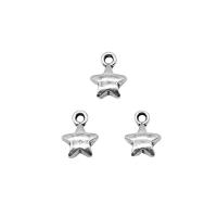 Zink Alloy Star Pendant, silver pläterad, mode smycken, silver, nickel, bly och kadmium gratis, 6x8mm, Säljs av PC