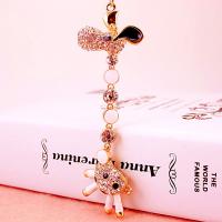 Zinc Alloy Key Clasp with Czech Rhinestone Giraffe high quality plated fashion jewelry & Unisex & enamel nickel free Sold By PC