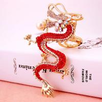 Zinc Alloy Key Clasp with Czech Rhinestone Dragon high quality plated fashion jewelry & Unisex & enamel nickel free Sold By PC