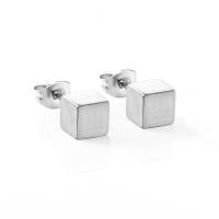 Stainless Steel Stud Øreringe, 304 rustfrit stål, Cube, mode smykker & for kvinde, flere farver til valg, 6mm, Solgt af par