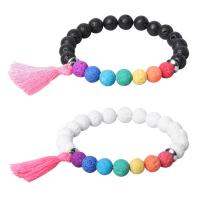 lava Pulsera, Esférico, Joyería & unisexo, más colores para la opción, 8mm, longitud aproximado 7 Inch, Vendido por UD