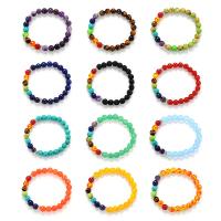 Pulseras de piedras preciosas, Esférico, diferentes materiales para la opción & unisexo, 8mm, longitud aproximado 7 Inch, Vendido por UD