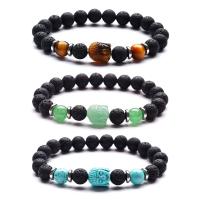 Gemstone Náramky, Láva, s Drahokam, Buddha, různé materiály pro výběr & unisex, Délka Cca 1 inch, Prodáno By PC