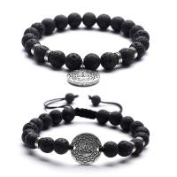 Lava Armband, Ronde, uniseks & verschillende stijlen voor de keuze, 8mm, Lengte Ca 7.3 inch, Verkocht door PC