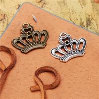 Zinc Alloy Crown Pendler, forgyldt, du kan DIY & hule, flere farver til valg, nikkel, bly & cadmium fri, 18x22mm, Solgt af PC