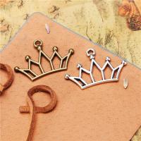 Sinc Alloy Crown Pendants, Corónach, plátáilte, DIY & log, dathanna níos mó le haghaidh rogha, nicil, luaidhe & caidmiam saor in aisce, 30x20mm, Díolta De réir PC