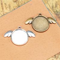 Zink legering hanger Cabochon instelling, Zinc Alloy, Angel Wing, plated, DIY, meer kleuren voor de keuze, nikkel, lood en cadmium vrij, 20mm, Verkocht door PC