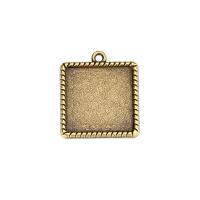 Zinc Alloy vedhæng Cabochon Setting, Square, forgyldt, du kan DIY, flere farver til valg, nikkel, bly & cadmium fri, 20mm, Solgt af PC