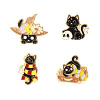 Zinc Alloy Brocher, Cat, ovntørrende lak, Unisex & forskellige stilarter for valg & emalje, blandede farver, Solgt af PC