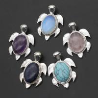 Gemstone Pendants Jewelry with Zinc Alloy Turtle Sold By PC