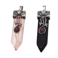 Gemstone Pendants Jewelry with Zinc Alloy Sold By PC